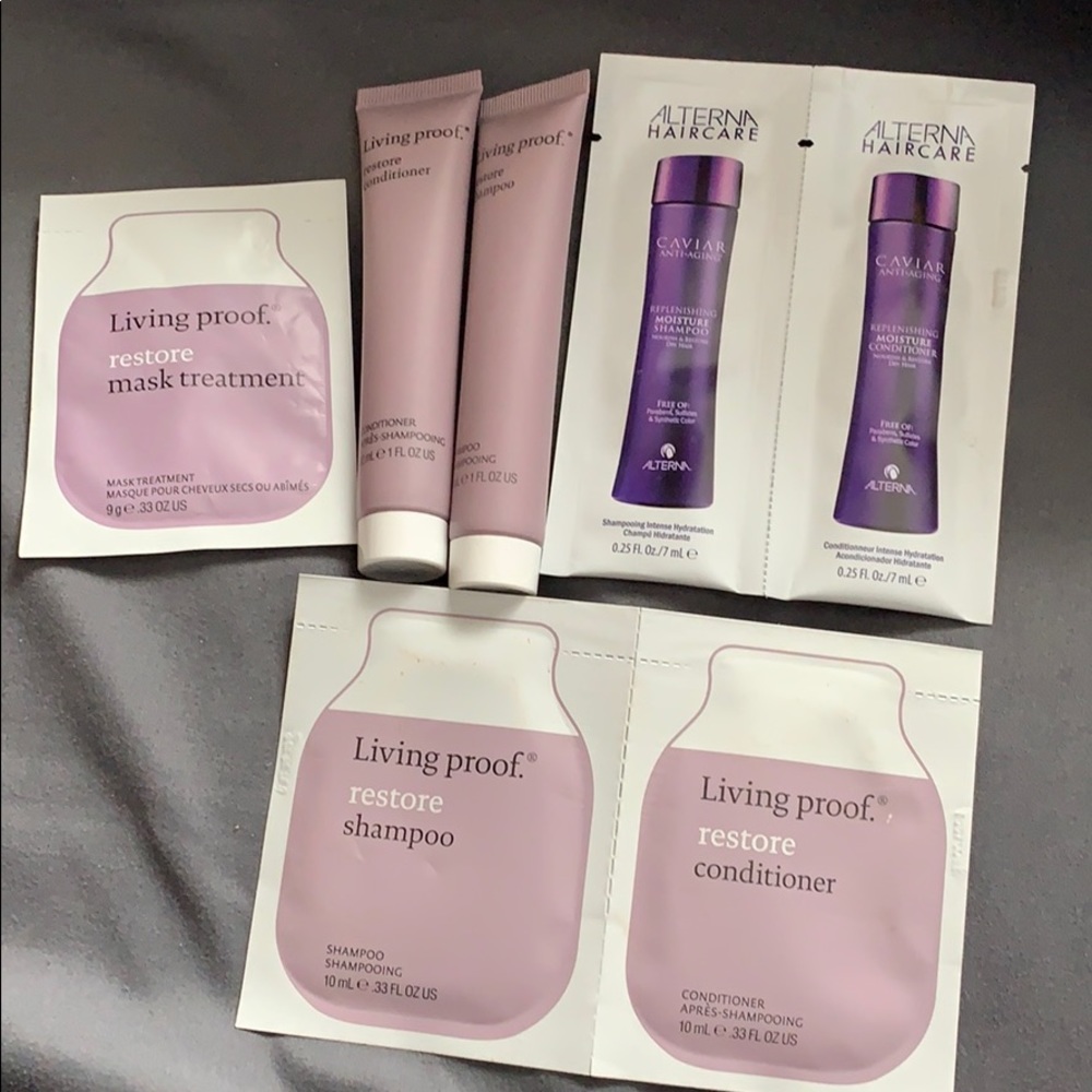 Living proof and alterna haircare travel sizes